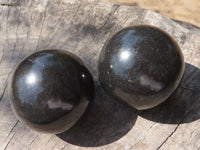 Polished Black Basalt Spheres  x 6 From Madagascar - TopRock