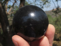 Polished Black Basalt Spheres  x 6 From Madagascar - TopRock