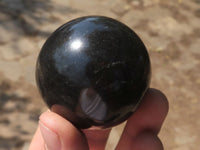 Polished Black Basalt Spheres  x 6 From Madagascar - TopRock