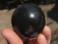 Polished Black Basalt Spheres  x 6 From Madagascar - TopRock