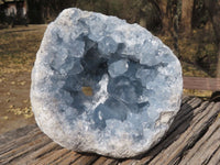 Natural Blue Celestite Geode Specimen With Cubic Crystals (Hole Drilled In Back For Light) x 1 From Sakoany, Madagascar - TopRock