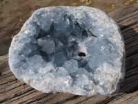 Natural Blue Celestite Geode Specimen With Cubic Crystals (Hole Drilled In Back For Light) x 1 From Sakoany, Madagascar - TopRock