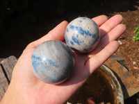 Polished Spotted Blue Spinel Quartz Spheres  x 6 From Madagascar - Toprock Gemstones and Minerals 