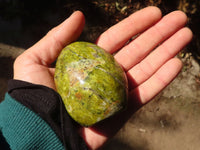 Polished Green Opal Standing Free Forms  x 6 From Madagascar