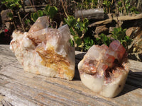 Natural Red Hematoid Quartz Specimens x 2 From Karoi, Zimbabwe