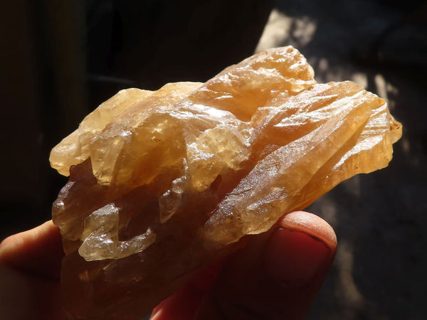 Natural Honey Aragonite Etched & Cobbed Pieces  x 6 From Namibia