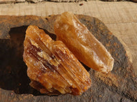 Natural Honey Aragonite Etched & Cobbed Pieces  x 6 From Namibia