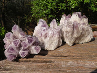 Natural Sugar Amethyst Clusters  x 4 From Solwezi, Zambia - Toprock Gemstones and Minerals 