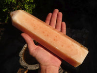 Polished Large Orange Twist Calcite Tower x 1 From Maevantanana, Madagascar