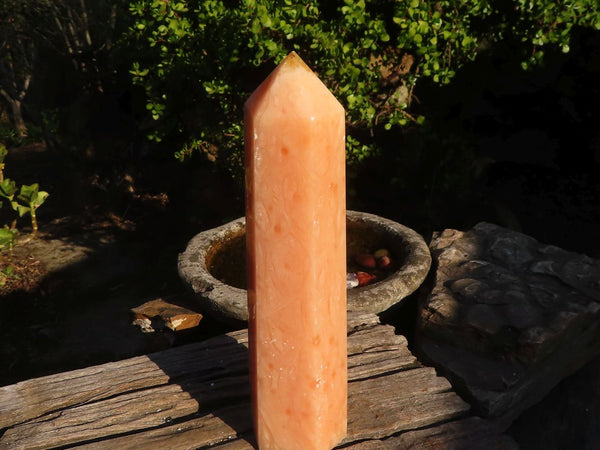 Polished Large Orange Twist Calcite Tower x 1 From Maevantanana, Madagascar