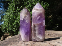 Polished Gemmy Smokey Amethyst Points  x 4 From Madagascar - TopRock