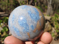 Polished Blue Spotted Spinel Quartz Spheres x 5 From Madagascar