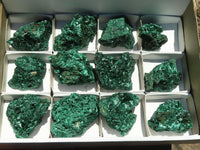 Natural Chatoyant Silky Malachite Specimens  x 12 From Kasompe, Congo - TopRock