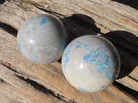 Polished Blue Spotted Spinel Quartz Spheres x 5 From Madagascar