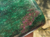 Polished Rare Fluorescent Green Verdite Ruby Corundum Free Forms  x 4 From Zimbabwe - TopRock