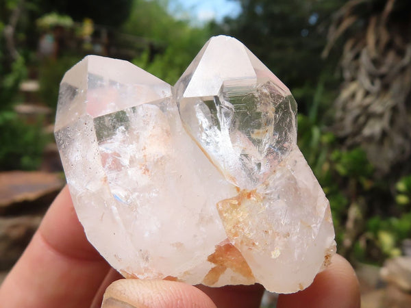 Natural Single Clear Rainbow Quartz Crystals  x 35 From Mpika, Zambia - Toprock Gemstones and Minerals 