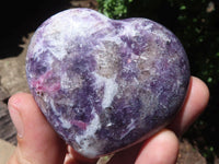 Polished Purple Lepidolite Hearts  x 6 From Madagascar - TopRock