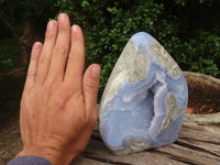 Polished Large Blue Lace Agate Standing Free Form  x 1 From Malawi - TopRock