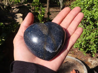 Polished Blue Lazulite Hearts  x 6 From Madagascar