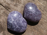 Polished Purple Lepidolite Hearts  x 6 From Madagascar - TopRock