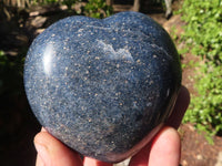 Polished Blue Lazulite Hearts  x 6 From Madagascar