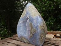 Polished Large Blue Lace Agate Standing Free Form  x 1 From Malawi - TopRock