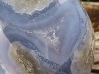 Polished Large Blue Lace Agate Standing Free Form  x 1 From Malawi - TopRock