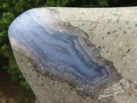 Polished Large Blue Lace Agate Standing Free Form  x 1 From Malawi - TopRock