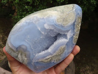 Polished Large Blue Lace Agate Standing Free Form  x 1 From Malawi - TopRock