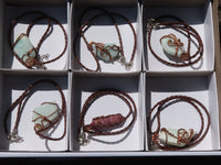 Polished Mixed Copper Wire Wrapped Jewellery Pendants x 6 From Congo - TopRock