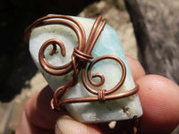 Polished Mixed Copper Wire Wrapped Jewellery Pendants x 6 From Congo - TopRock