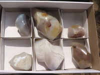 Polished Banded Agate Flame Sculptures  x 6 From Madagascar - TopRock