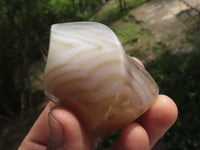 Polished Banded Agate Flame Sculptures  x 6 From Madagascar - TopRock