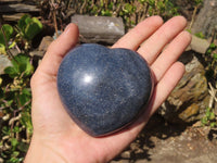 Polished Blue Lazulite Hearts  x 4 From Madagascar