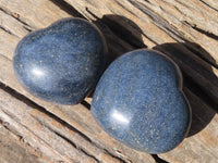 Polished Blue Lazulite Hearts  x 4 From Madagascar