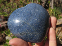 Polished Blue Lazulite Hearts  x 4 From Madagascar