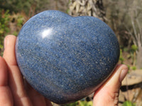 Polished Blue Lazulite Hearts  x 4 From Madagascar