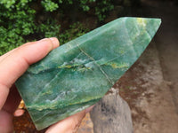 Polished Green Chrysoprase & Jade Points  x 2 From Southern Africa - Toprock Gemstones and Minerals 