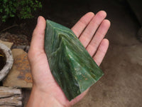 Polished Green Chrysoprase & Jade Points  x 2 From Southern Africa - Toprock Gemstones and Minerals 