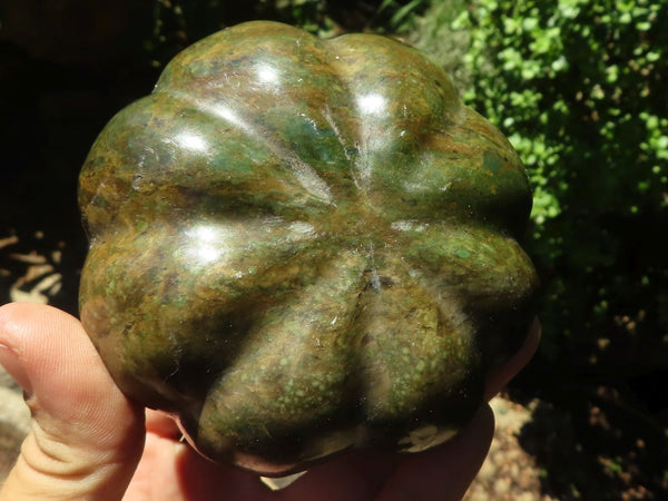 Polished Green Verdite Pumpkin Carvings  x 2 From Zimbabwe - TopRock