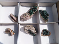 Natural Rare Ball Malachite On Drusy Quartz & Dolomite Specimens x 6 From Congo