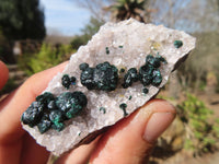 Natural Rare Ball Malachite On Drusy Quartz & Dolomite Specimens x 6 From Congo