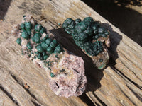 Natural Rare Ball Malachite On Drusy Quartz & Dolomite Specimens x 6 From Congo