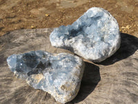 Natural Crystalline Blue Celestite Plate like Specimens  x 2 From Sakoany, Madagascar - TopRock