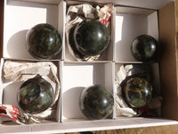 Polished Small Labradorite Spheres  x 6 From Tulear, Madagascar