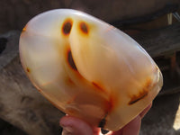 Polished Banded Agate Standing Free Forms  x 3 From West Coast, Madagascar