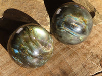 Polished Small Labradorite Spheres  x 6 From Tulear, Madagascar