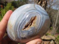 Polished Banded Agate Standing Free Forms  x 3 From West Coast, Madagascar