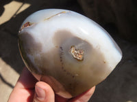 Polished Banded Agate Standing Free Forms  x 3 From West Coast, Madagascar