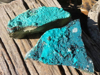 Natural Silica Chrysocolla Specimens x 2 From Congo